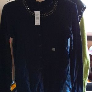 LOFT Navy Blue Sweater Cardigan